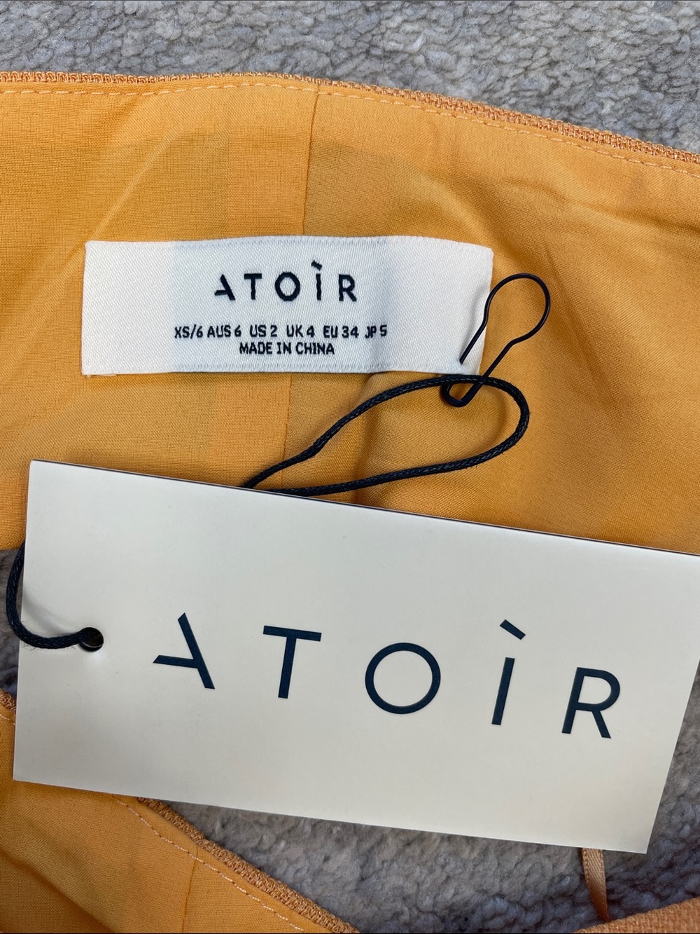 NWT Atoir Laura Dress Side Cut Out Mango Orange Midi Sz 2 - Picture 7 of 12